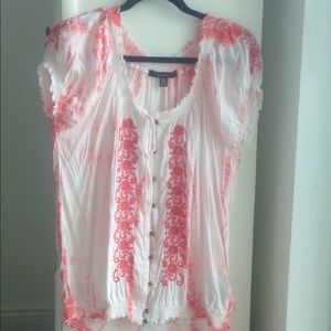 EMbroidered smock shirt